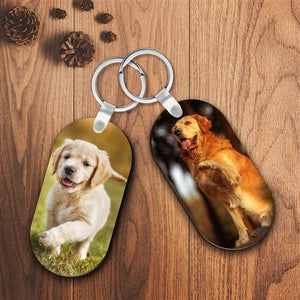 Labrador Retriever Black Leather Dog Keychain